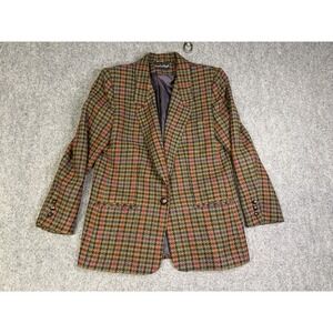 Women's Vintage Giorgio Saint Angelo Colorful Single Button Blazer Size 14 Wool